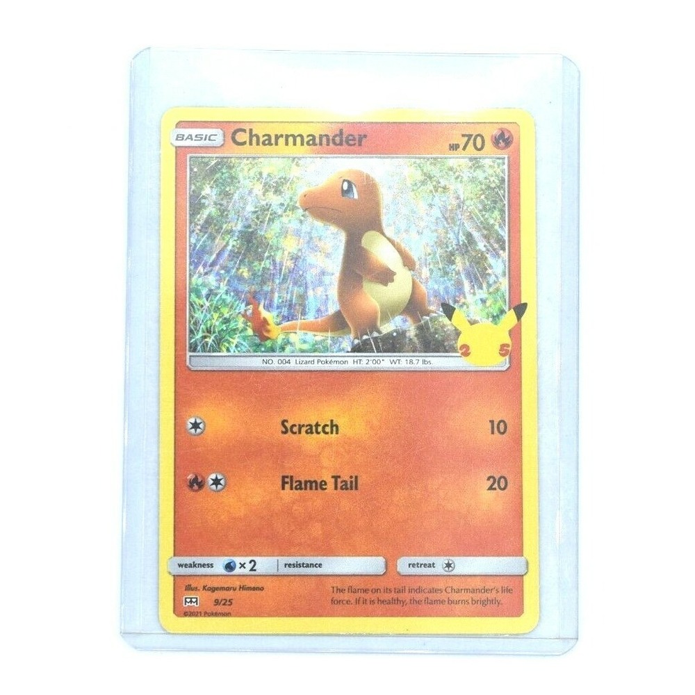 Charmander Holo Pokemon Card McDonalds 25th Anniversary 2021 9/25 Case